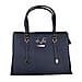 19V69 ITALIA by Alessandro Versace Litchi Pattern Handbag with Detachable Shoulder Strap and Zipper Closure (Size 33x11x22 Cm) - Navy