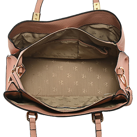 19V69 ITALIA by Alessandro Versace Litchi Pattern Handbag - Dark Beige -  1626301014 - TJC