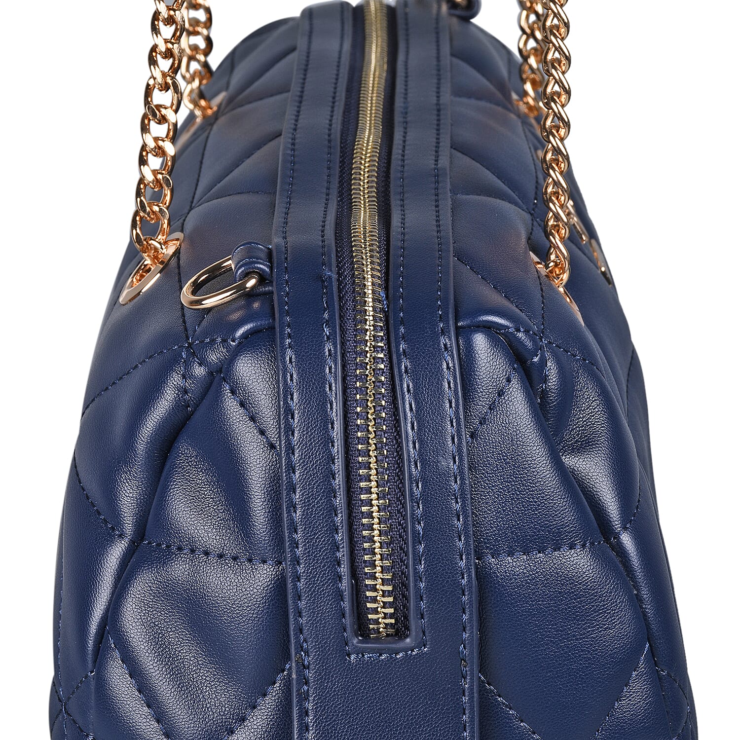 19V69 ITALIA by Alessandro Versace Quilted Pattern Crossbody Bag with Detachable Strap (Size 27x10x18cm) - Navy