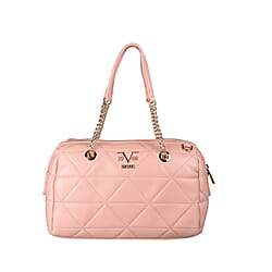 19V69 ITALIA by Alessandro Versace Quilted Pattern Crossbody Bag with Detachable Strap (Size 27x10x18cm) - Pink