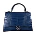 19V69 ITALIA by Alessandro Versace Crocodile Pattern Satchel Bag with Detachable Stap and Metallic Clasp Closure (Size 35x23.5x13cm) - Blue