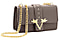 19V69 ITALIA by Alessandro Versace Crossbody Bag with Magnetic Clasp Closure and Chain Strap (Size 27x6x17cm) - Dark Beige