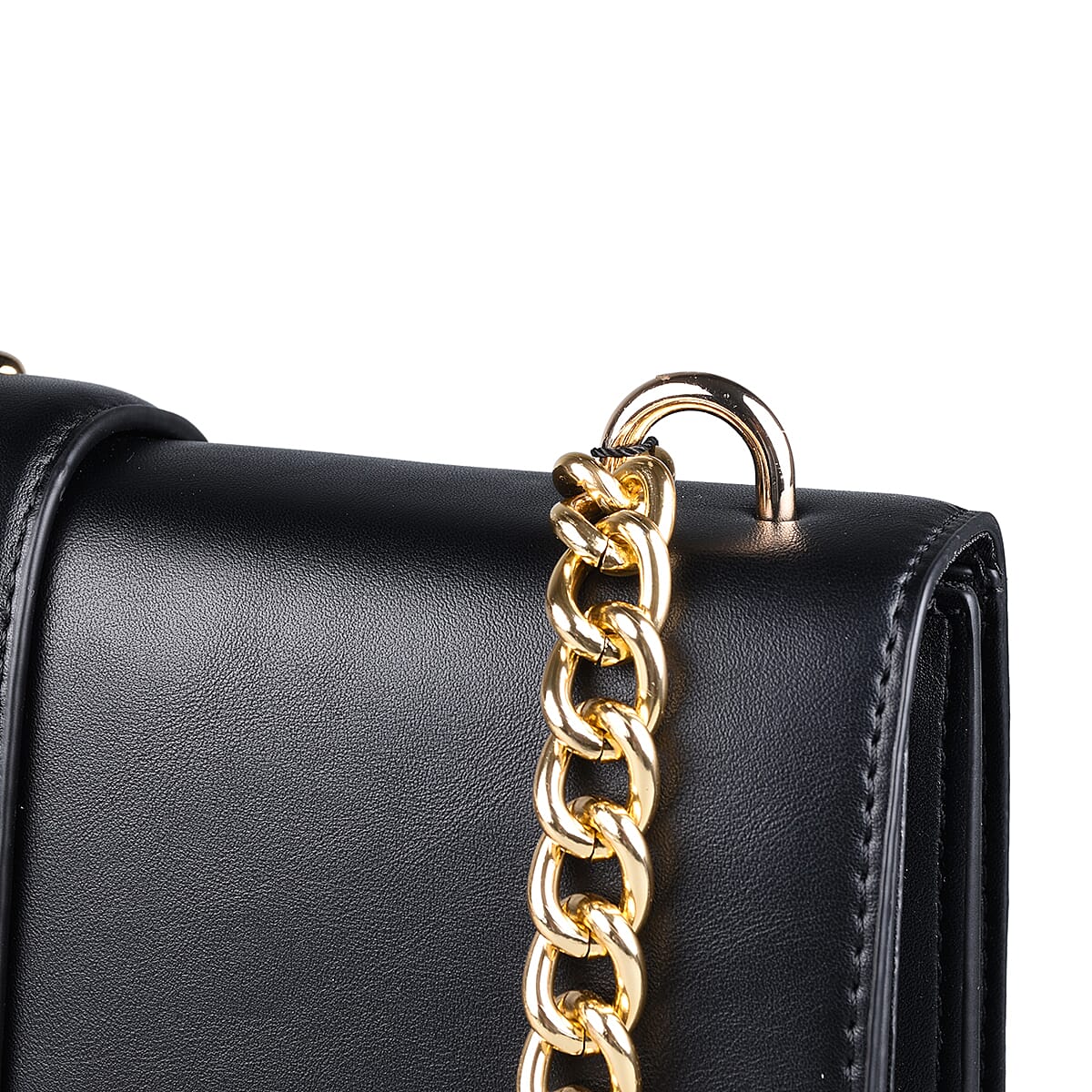 19V69 ITALIA by Alessandro Versace Crossbody Bag with Magnetic Clasp Closure and Chain Strap (Size 25x16x7cm) - Black