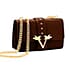 19V69 ITALIA by Alessandro Versace Crossbody Bag with Magnetic Clasp Closure and Chain Strap (Size 27x6x17cm) - Dark Beige