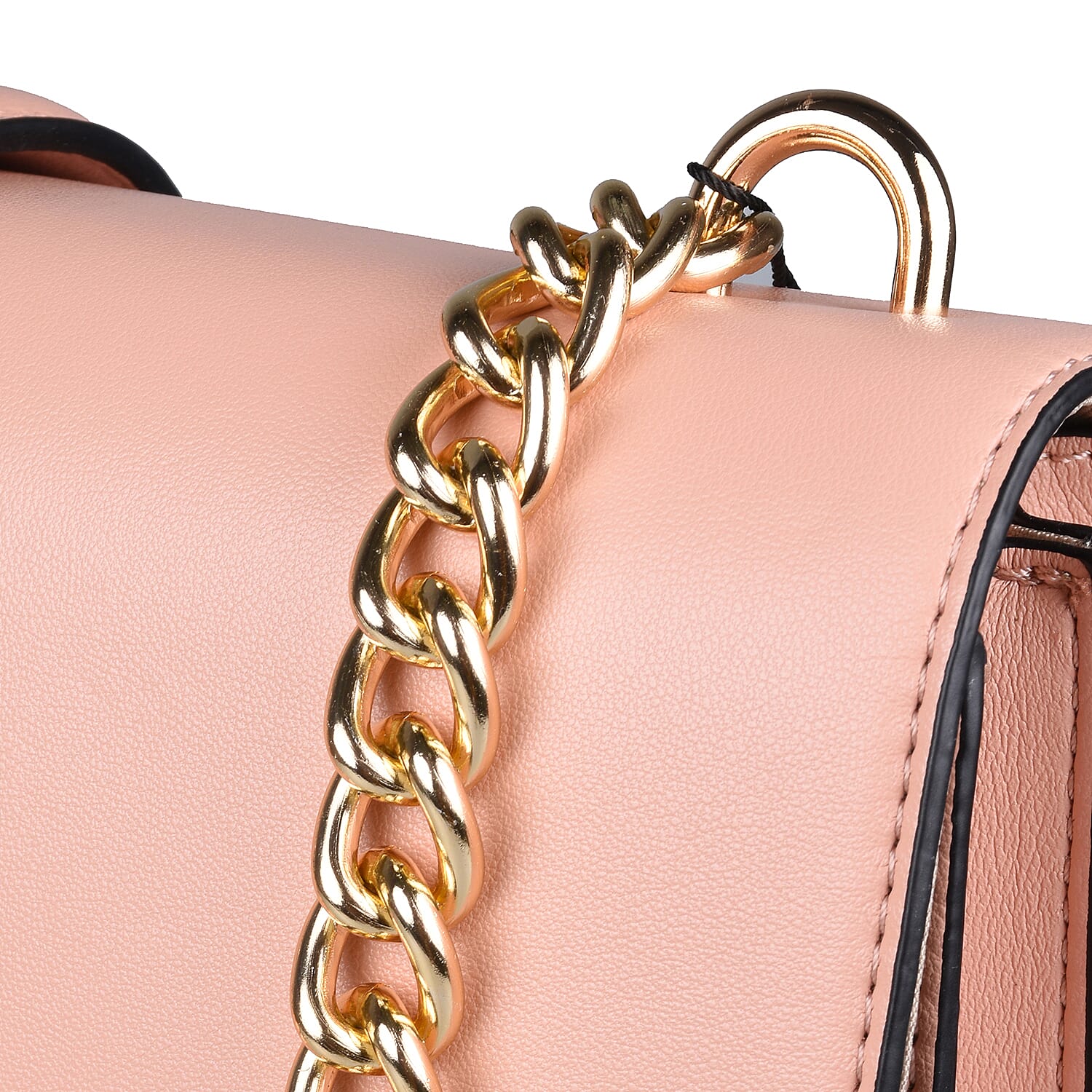 19V69 ITALIA by Alessandro Versace Crossbody Bag with Magnetic Clasp Closure and Chain Strap (Size 27x6x17cm) - Pink