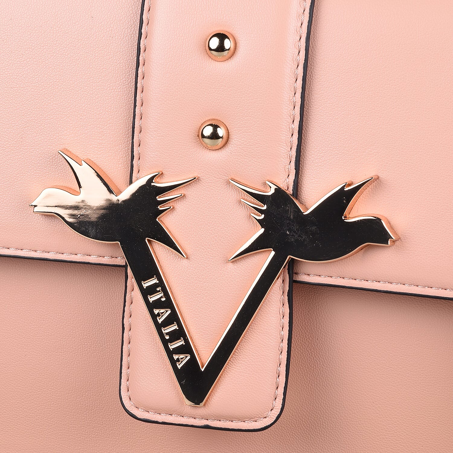 19V69 ITALIA by Alessandro Versace Crossbody Bag with Magnetic Clasp Closure and Chain Strap (Size 27x6x17cm) - Pink