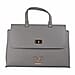 19V69 ITALIA by Alessandro Versace Litchi Pattern Tote Bag with Detachable Shoulder Strap (Size 40x15x23 Cm) - Grey