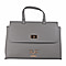 19V69 ITALIA by Alessandro Versace Litchi Pattern Tote Bag with Detachable Shoulder Strap (Size 40x15x23 Cm) - Grey