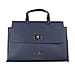 19V69 ITALIA by Alessandro Versace Litchi Pattern Tote Bag with Detachable Shoulder Strap (Size 40x15x23 Cm) - Navy