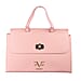 19V69 ITALIA by Alessandro Versace Litchi Pattern Tote Bag with Detachable Shoulder Strap (Size 40x15x23 Cm) - Pink