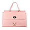 19V69 ITALIA by Alessandro Versace Litchi Pattern Tote Bag with Detachable Shoulder Strap (Size 40x15x23 Cm) - Pink