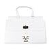 19V69 ITALIA by Alessandro Versace Litchi Pattern Tote Bag with Detachable Shoulder Strap (Size 40x15x23 Cm) - White
