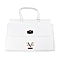 19V69 ITALIA by Alessandro Versace Litchi Pattern Tote Bag with Detachable Shoulder Strap (Size 40x15x23 Cm) - White