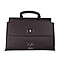 19V69 ITALIA by Alessandro Versace Litchi Pattern Tote Bag with Detachable Shoulder Strap (Size 40x15x23 Cm) - Anthracite