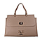 19V69 ITALIA by Alessandro Versace Litchi Pattern Tote Bag with Detachable Shoulder Strap (Size 40x15x23 Cm) - Dark Grey