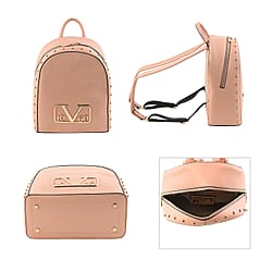 19V69 ITALIA by Alessandro Versace Backpack Bag with Zipper Closure (Size 25x30x12Cm) - Peach