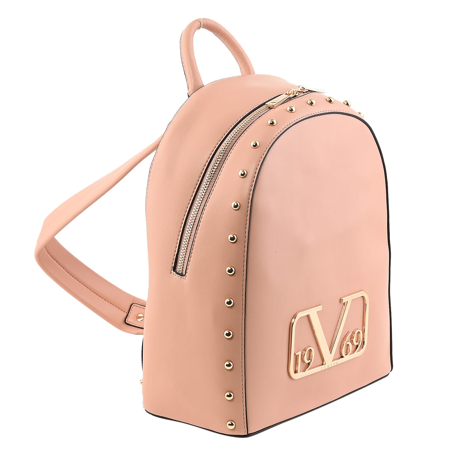 19V69 ITALIA by Alessandro Versace Backpack Bag with Zipper Closure- Peach