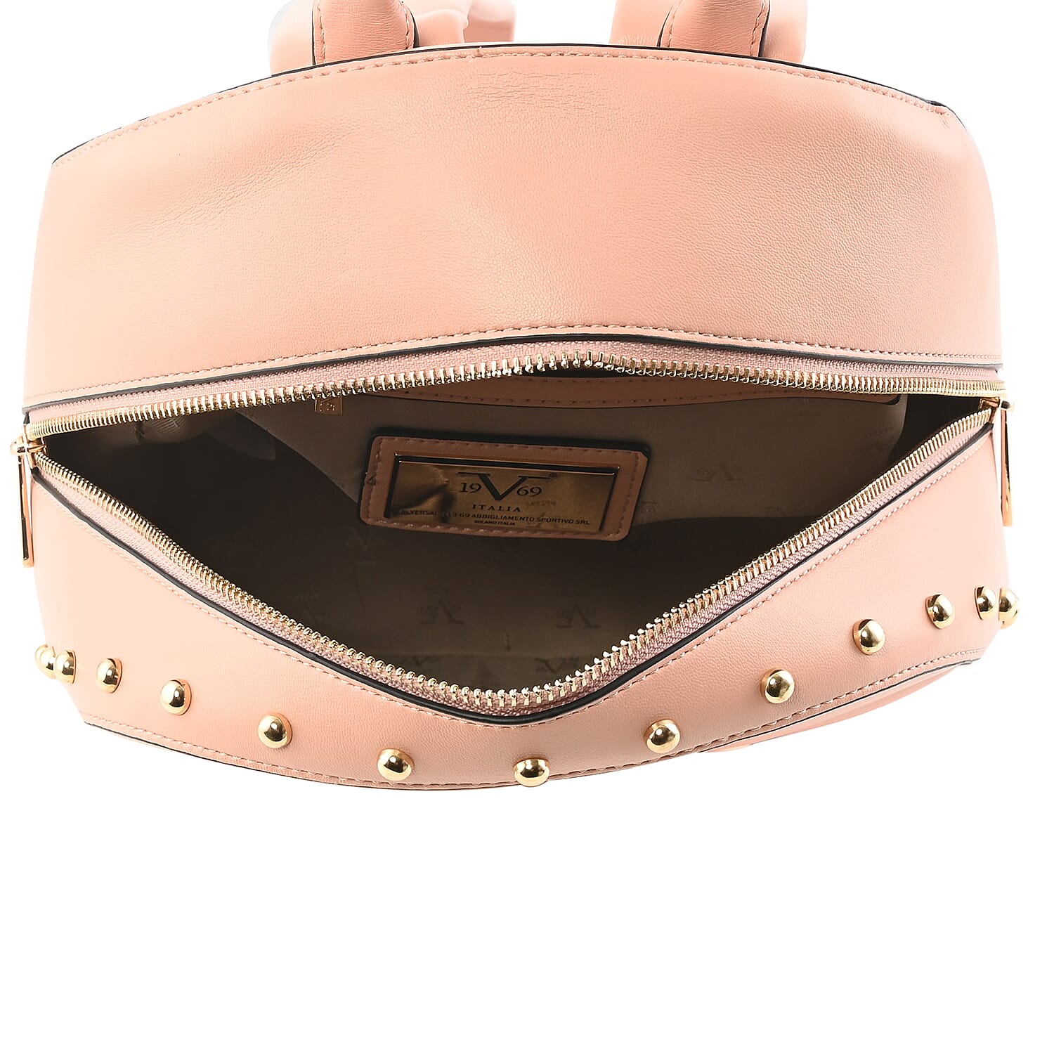 19V69 ITALIA by Alessandro Versace Backpack Bag with Zipper Closure- Peach