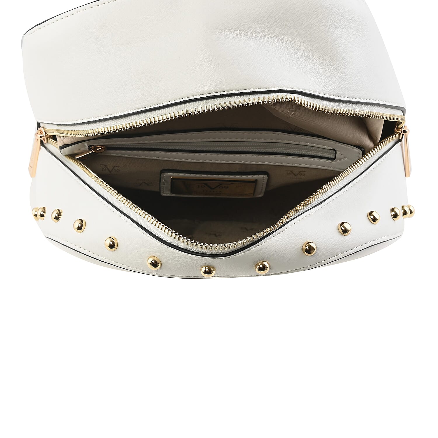 ITALIA by Alessandro Versace Backpack Bag with Zipper Closure - White