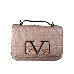 19V69 ITALIA by Alessandro Versace Quilted Pattern Crossbody Bag with Detachable Chain Strap (Size 22x14x8Cm) - Dark Beige
