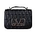 19V69 ITALIA by Alessandro Versace Quilted Pattern Crossbody Bag with Detachable Chain Strap (Size 22x14x8Cm) - Black