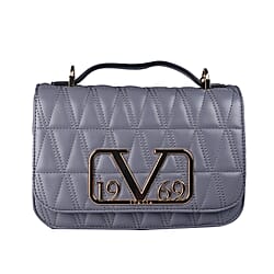 19V69 ITALIA by Alessandro Versace Quilted Pattern Crossbody Bag with Detachable Chain Strap (Size 22x14x8Cm) - Grey