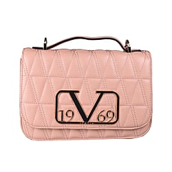 19V69 ITALIA by Alessandro Versace Quilted Pattern Crossbody Bag with Detachable Chain Strap (Size 22x14x8Cm) - Cipria