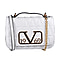 19V69 ITALIA by Alessandro Versace Quilted Pattern Crossbody Bag with Detachable Chain Strap (Size 22x14x8Cm) - White
