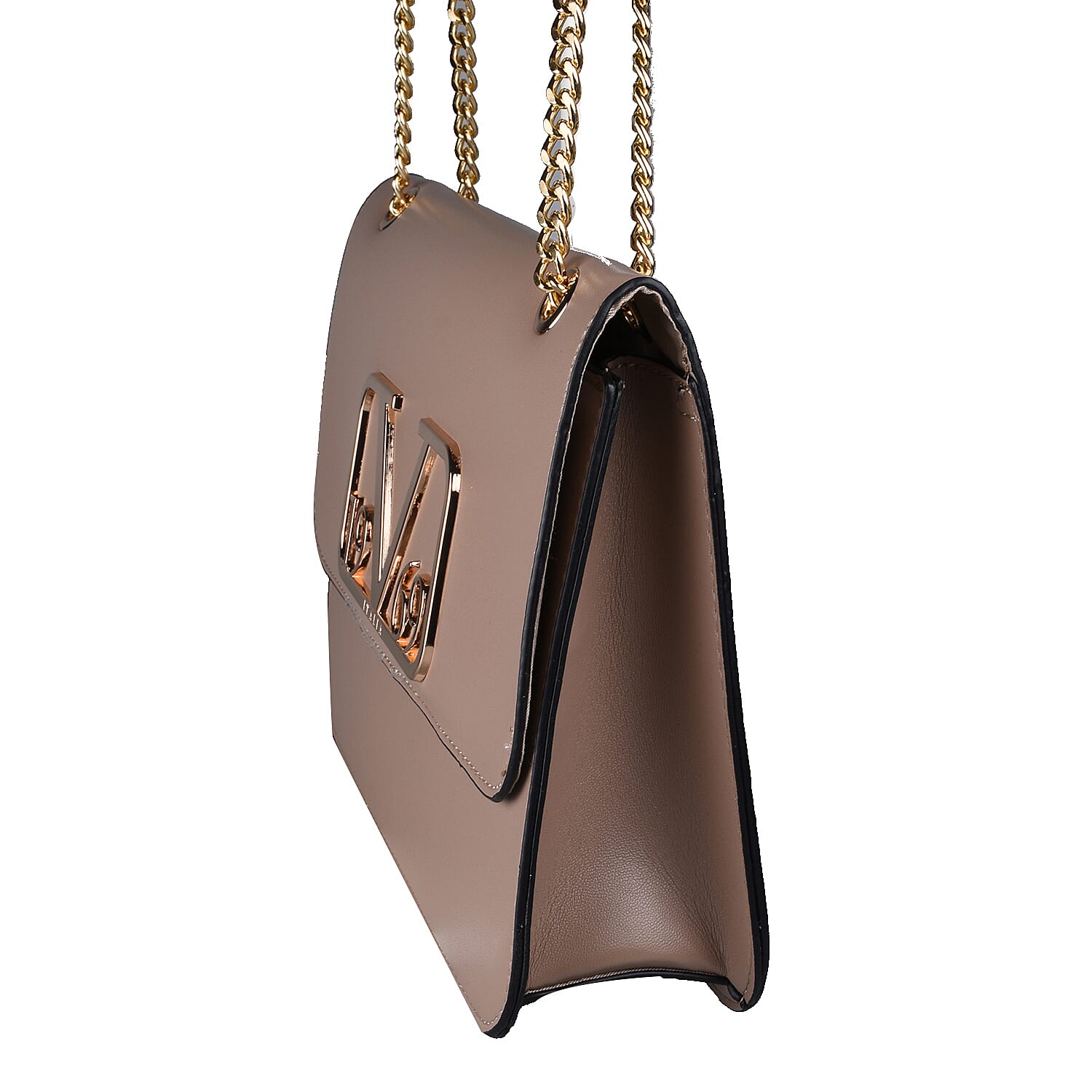 19V69 ITALIA by Alessandro Versace Shoulder Bag with Magnetic Closure (Size 24x15.5x6Cm) - Dark Beige