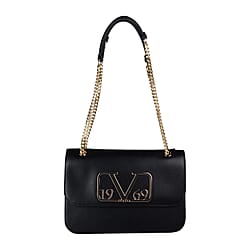 19V69 ITALIA by Alessandro Versace Shoulder Bag with Magnetic Closure (Size 24x15.5x6Cm) - Black
