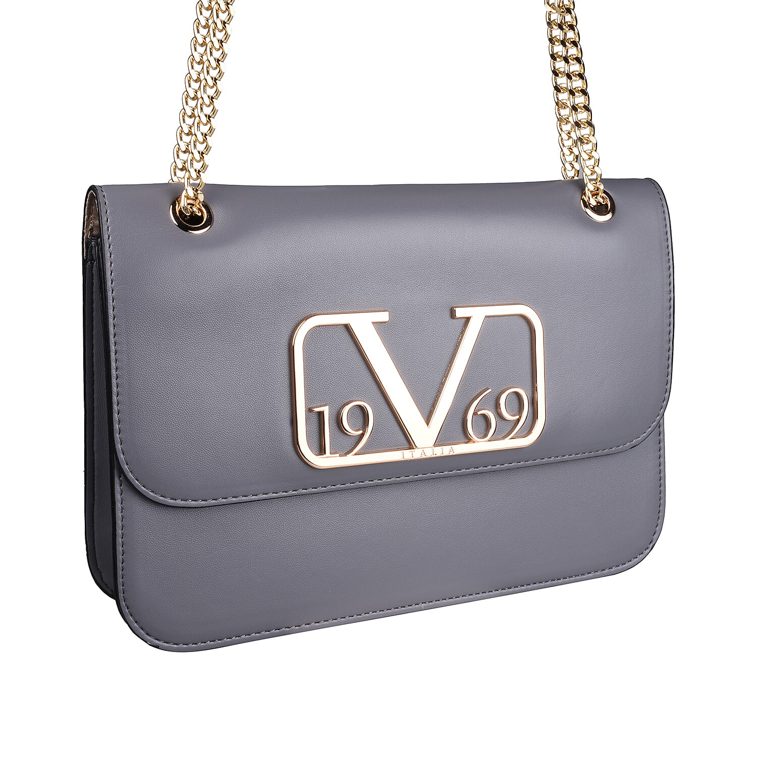 19V69 ITALIA by Alessandro Versace Shoulder Bag with Magnetic Closure (Size 24x15.5x6Cm) - Grey