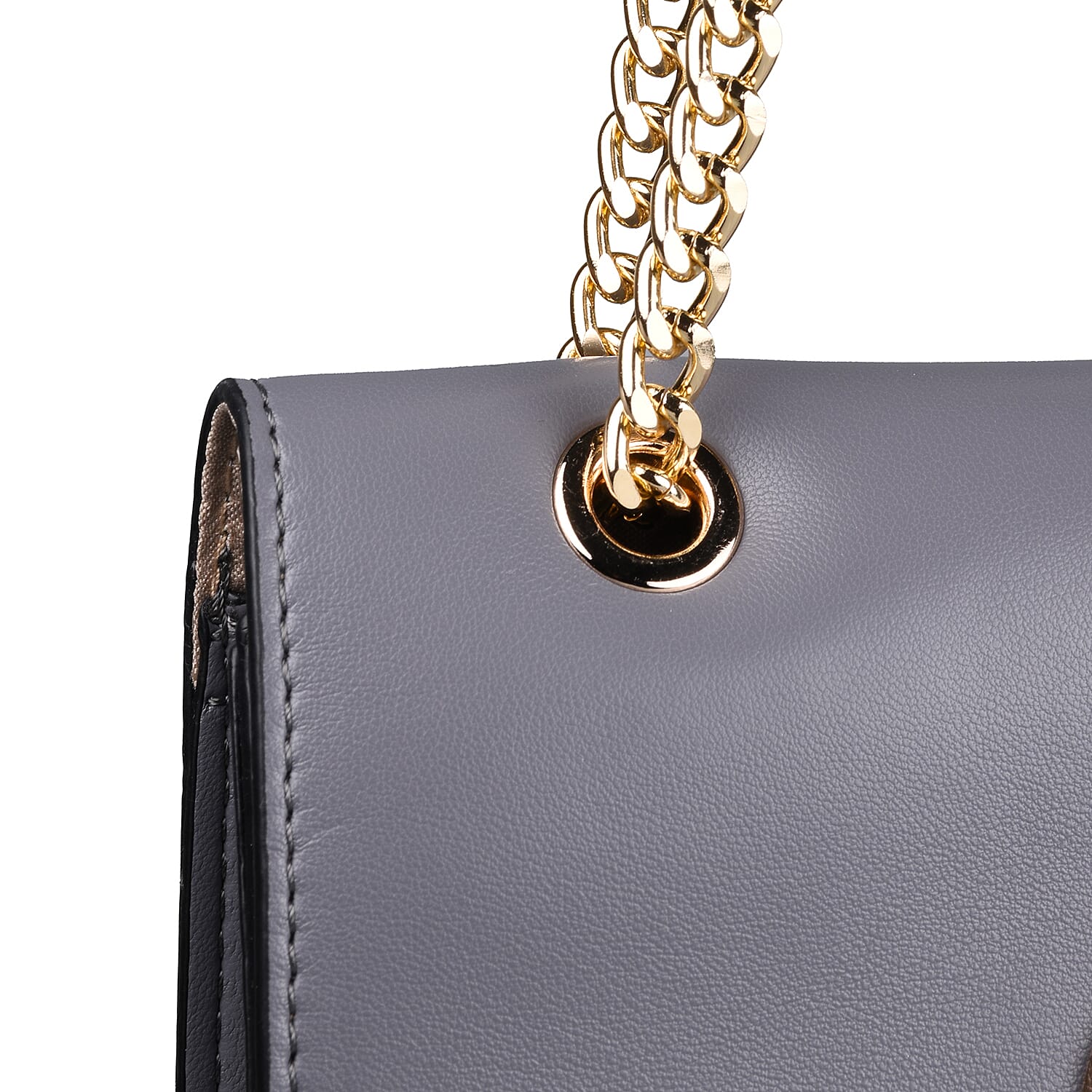 19V69 ITALIA by Alessandro Versace Shoulder Bag with Magnetic Closure (Size 24x15.5x6Cm) - Grey