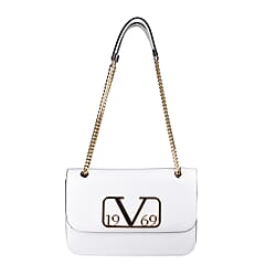 19V69 ITALIA by Alessandro Versace Shoulder Bag with Magnetic Closure (Size 24x15.5x6Cm) - White