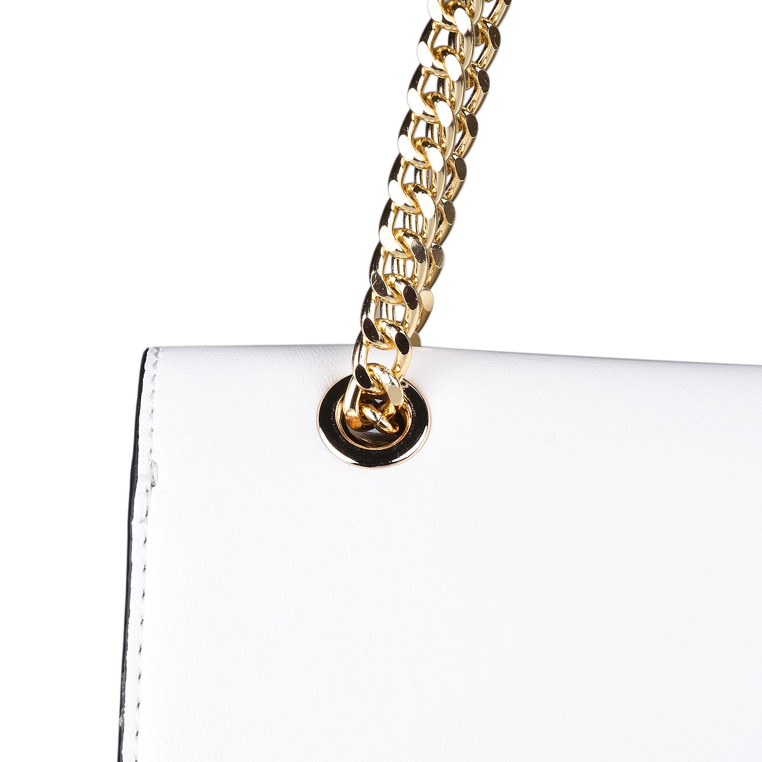 19V69 ITALIA by Alessandro Versace Shoulder Bag with Magnetic Closure (Size 24x15.5x6Cm) - White