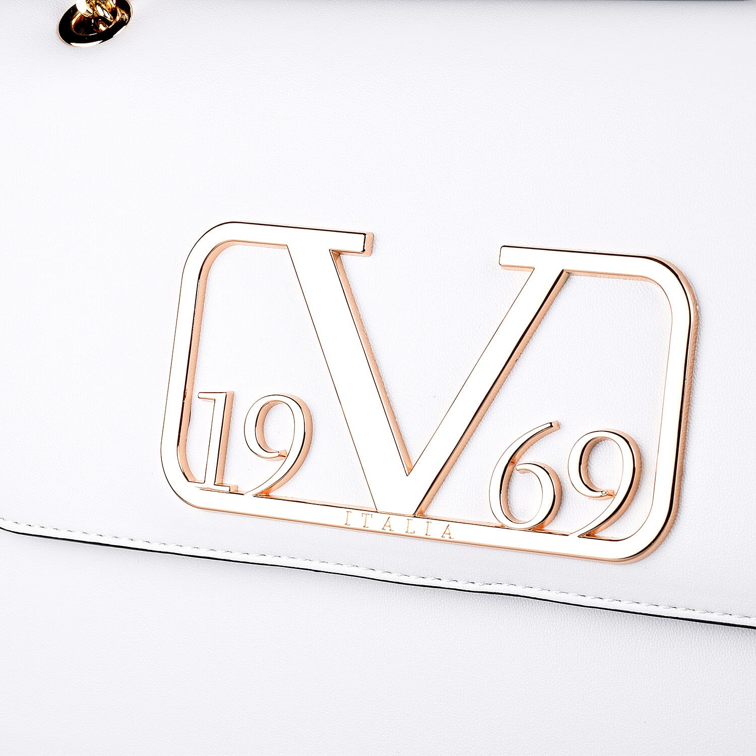 19V69 ITALIA by Alessandro Versace Shoulder Bag with Magnetic Closure (Size 24x15.5x6Cm) - White