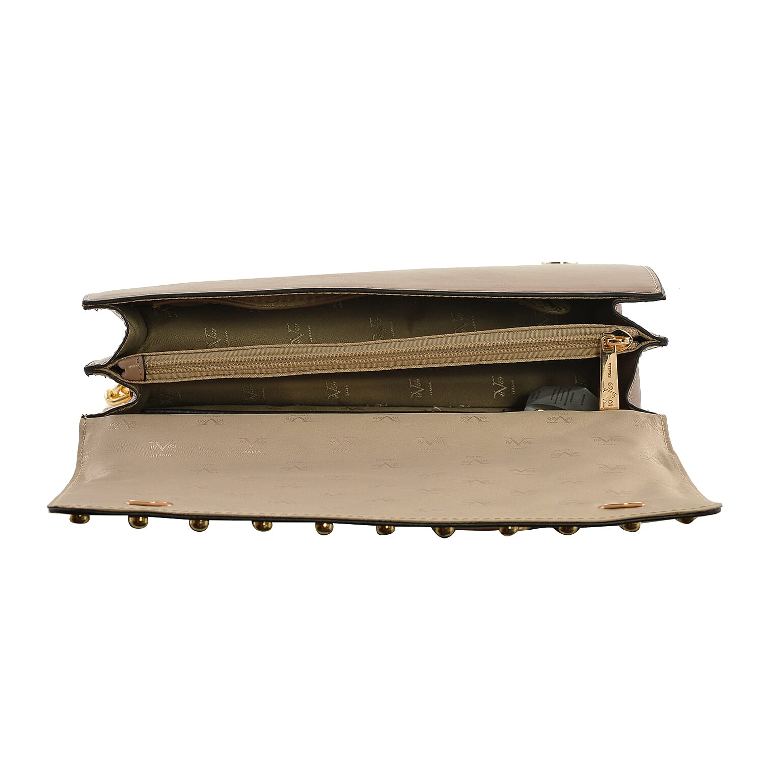 19V69 ITALIA by Alessandro Versace Crossbody Bag Detachable with Chain Strap - Dark Beige