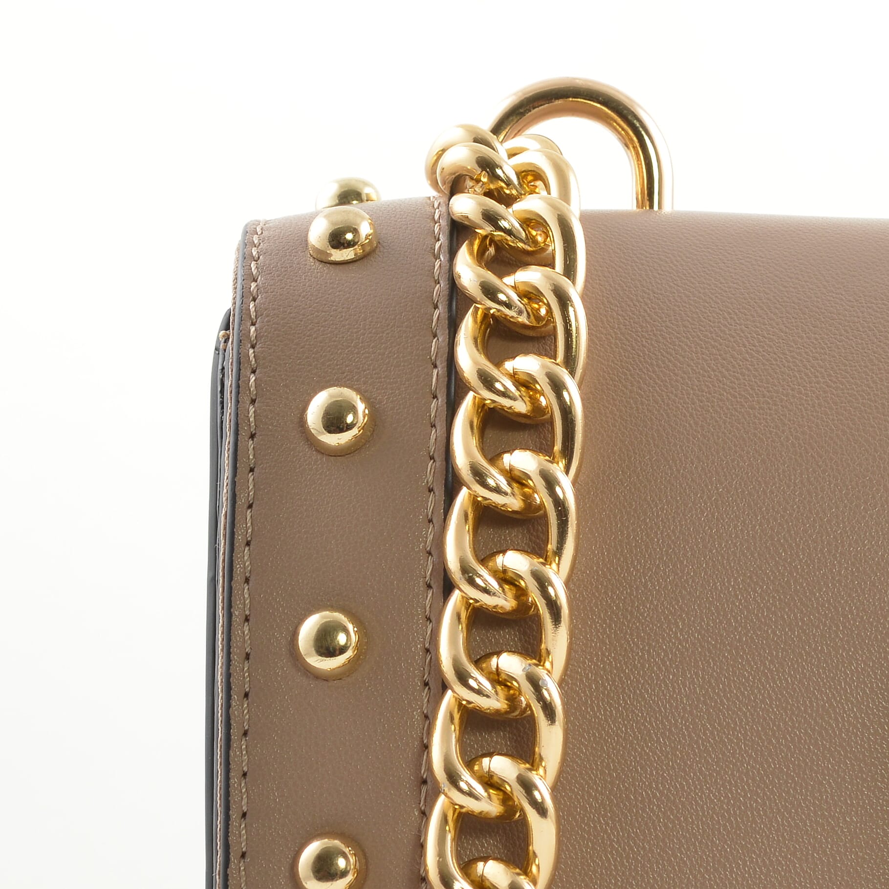 19V69 ITALIA by Alessandro Versace Crossbody Bag Detachable with Chain Strap - Dark Beige