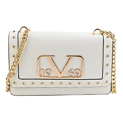 19V69 ITALIA by Alessandro Versace Crossbody Bag Detachable with Chain Strap - White