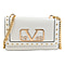 19V69 ITALIA by Alessandro Versace Crossbody Bag Detachable with Chain Strap - White