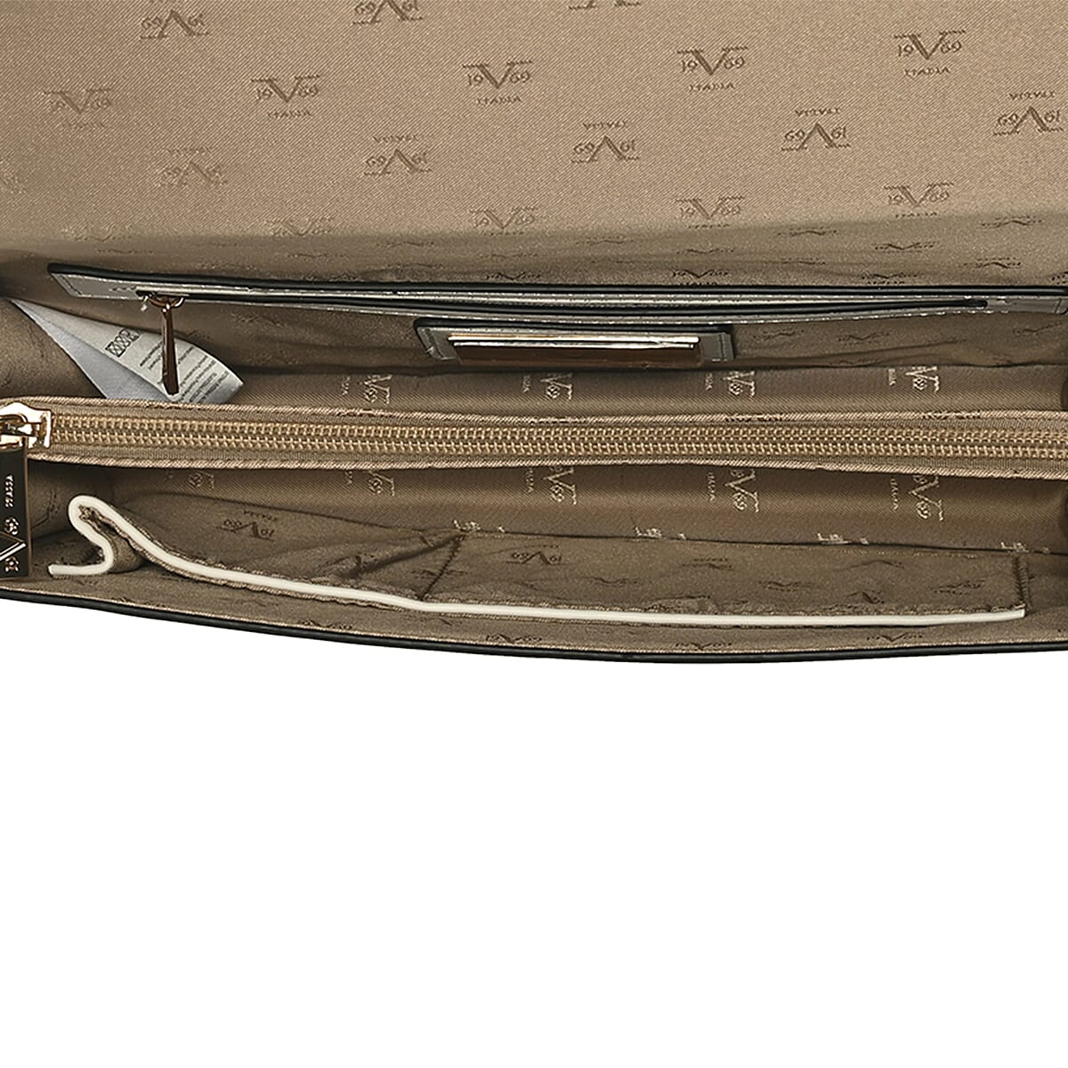 19V69 ITALIA by Alessandro Versace Crossbody Bag Detachable with Chain Strap (Size 27x6x17Cm) - White