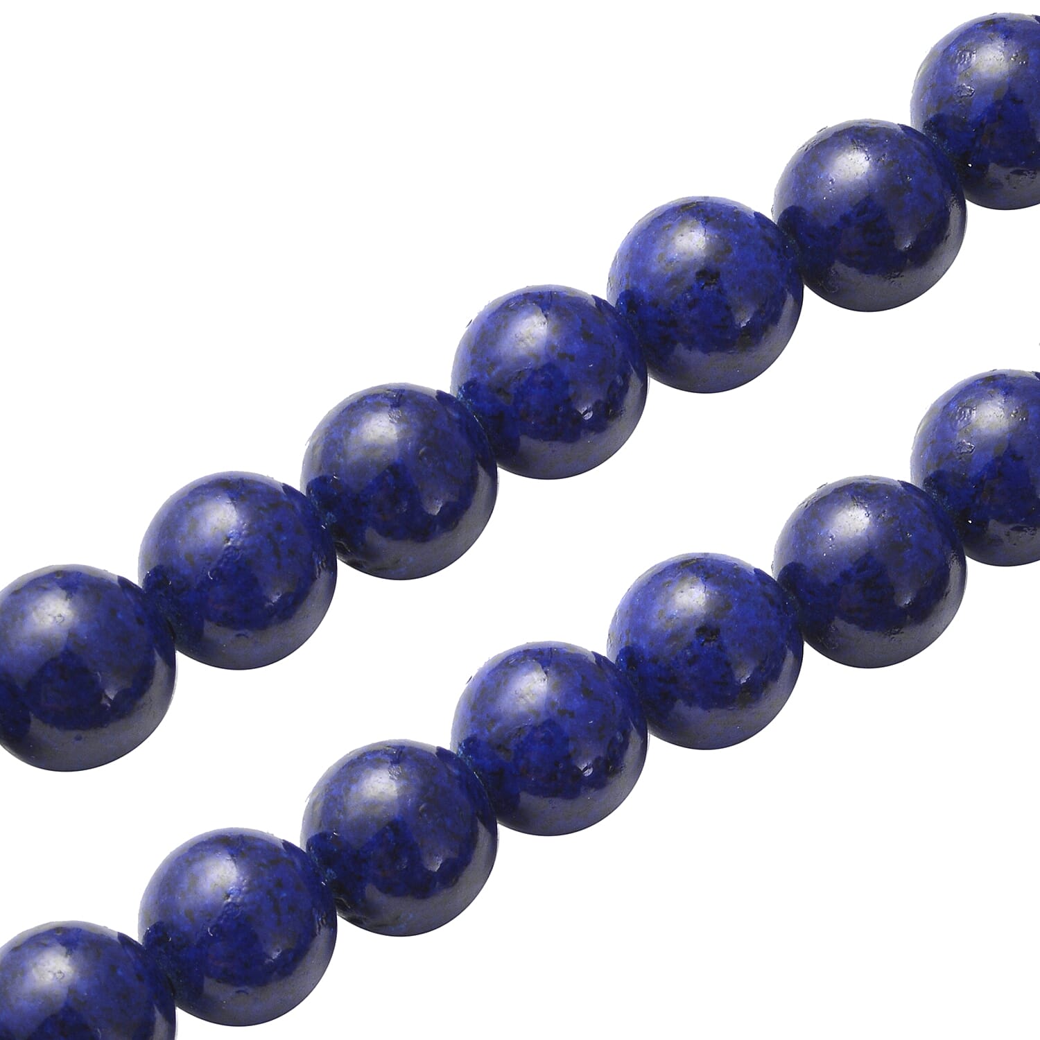 Lapis Lazuli Beads Necklace (Size - 18 with 2 inch Extender) in Silver Tone 228.00 Ct.