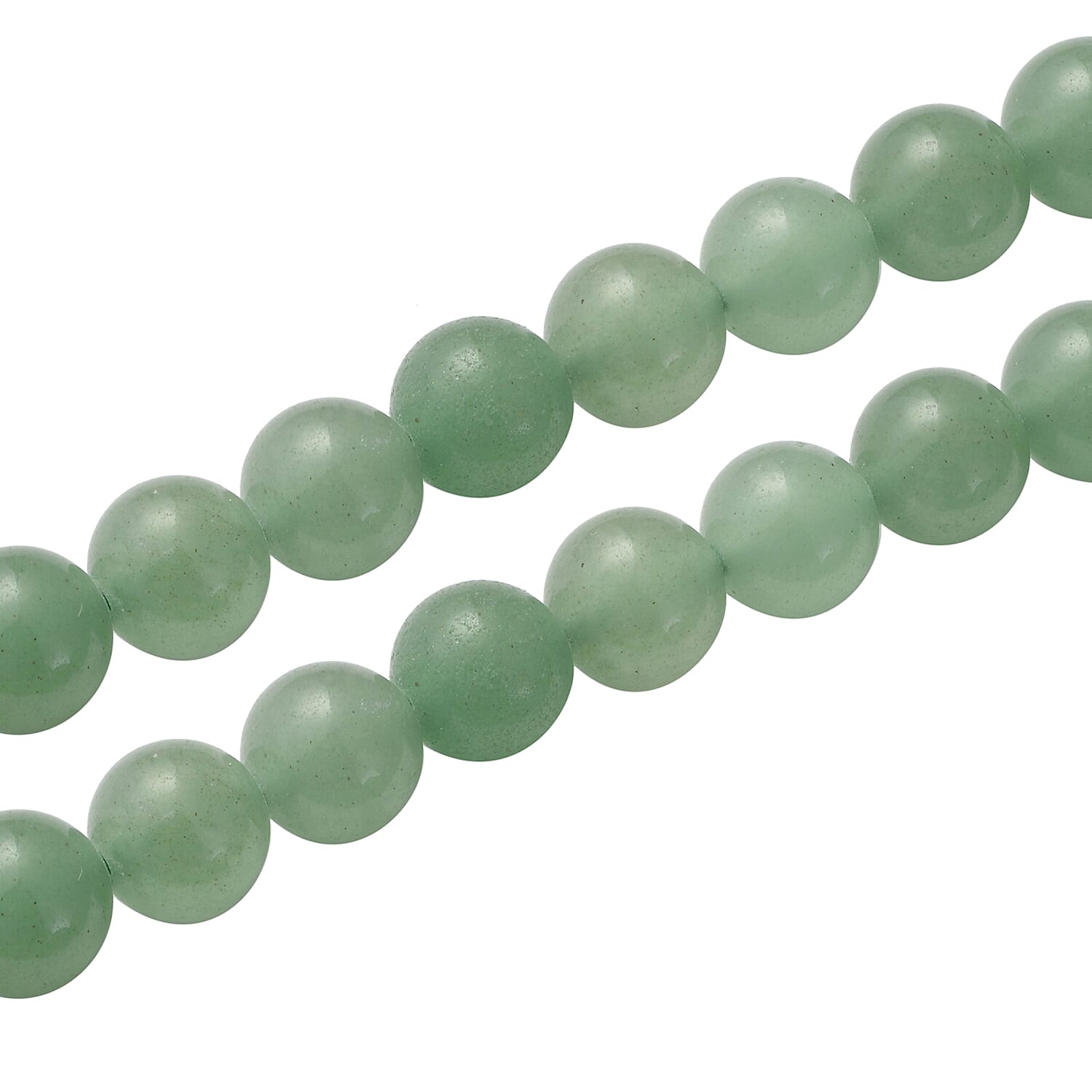 Green Aventurine Beads Necklace (Size - 18 with 2 inch Extender) in Silver Tone 221.00Ct.