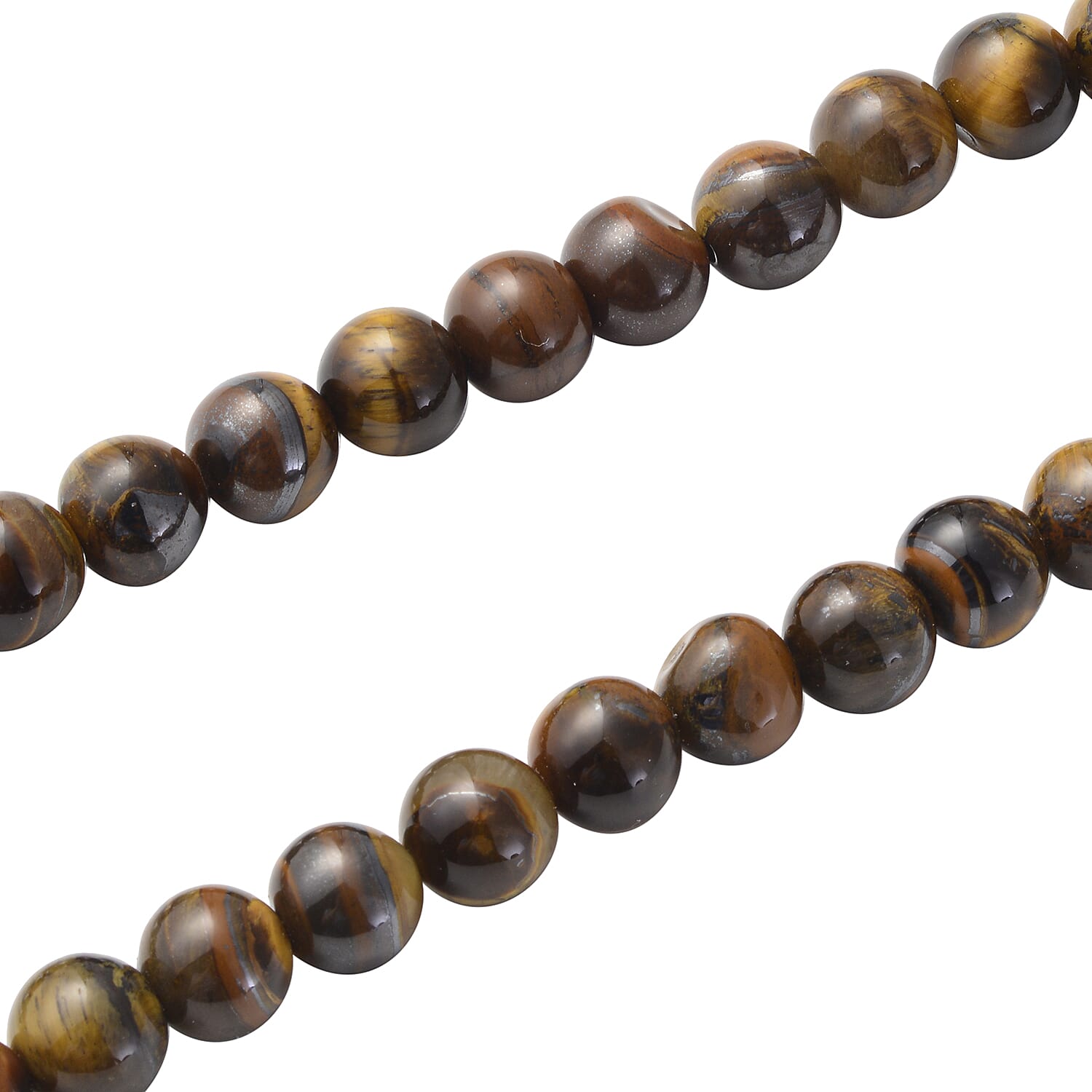 Yellow Tigers Eye Beads Necklace (Size - 18 with 2 inch Extender) in Silver Tone 239.00 Ct.