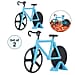 Set of 2 - Bicycle Pizza Cutter with Sharp Blades (Size 19x10Cm) - Blue