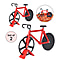 Set of 2 - Bicycle Pizza Cutter with Sharp Blades (Size 19x10Cm) - Red
