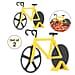 Set of 2 - Bicycle Pizza Cutter with Sharp Blades (Size 19x10Cm) - Yellow