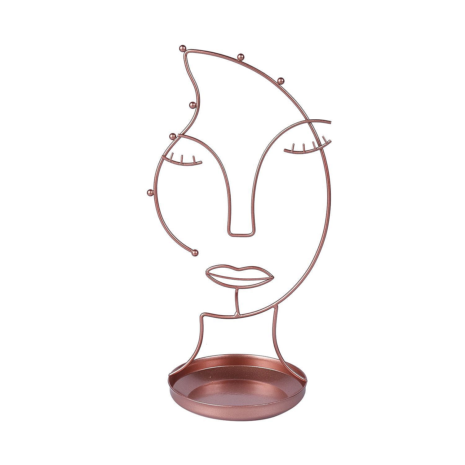 Human Face Jewellery Rack (Size 31x15x12 Cm) - Rose Gold