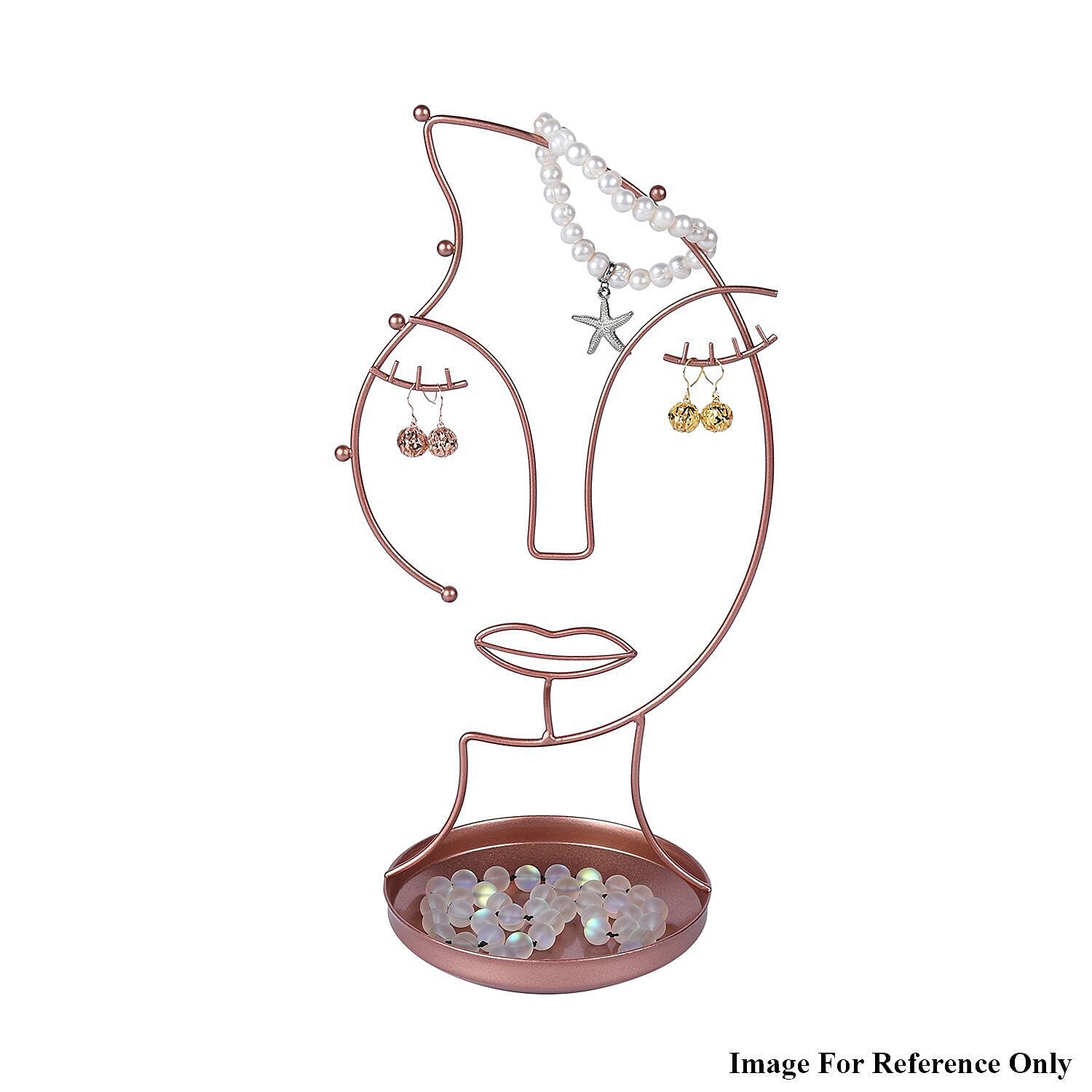Human Face Jewellery Rack (Size 31x15x12 Cm) - Rose Gold