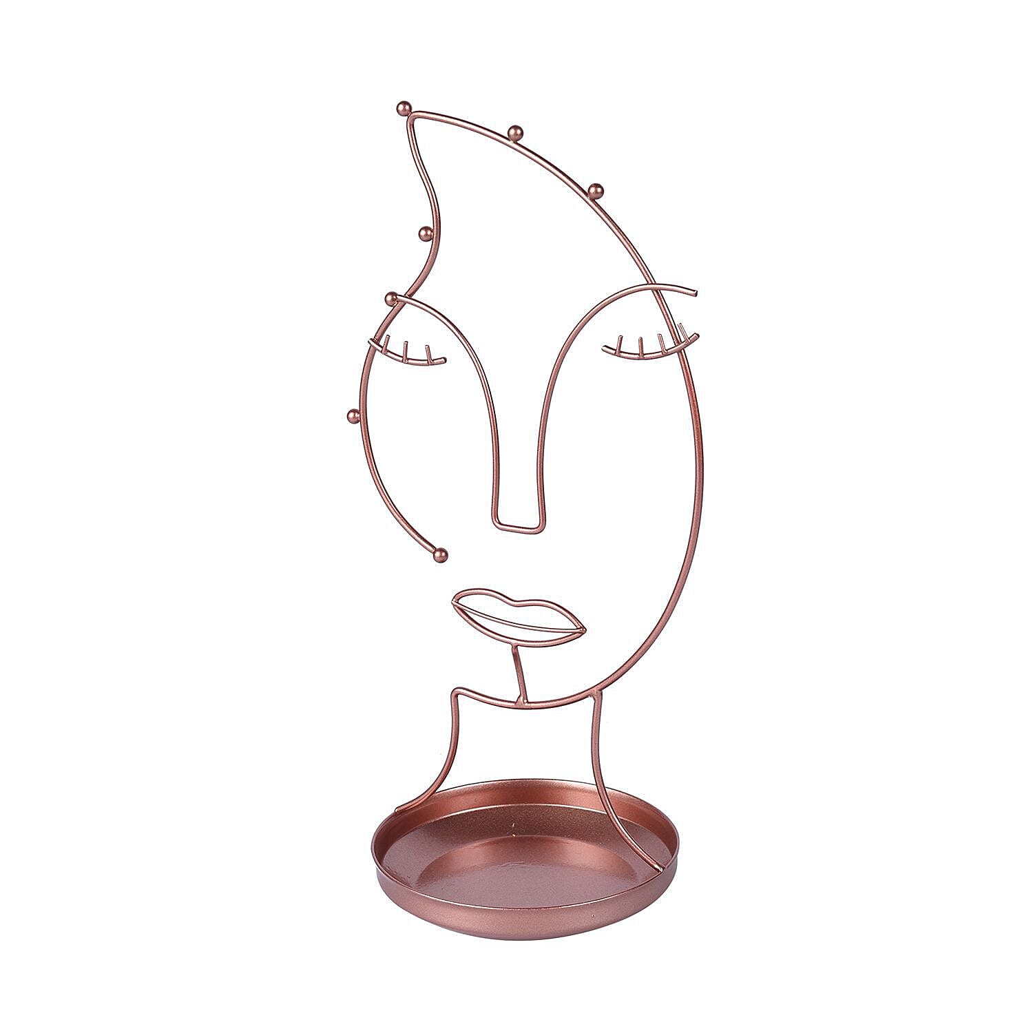 Human Face Jewellery Rack (Size 31x15x12 Cm) - Rose Gold