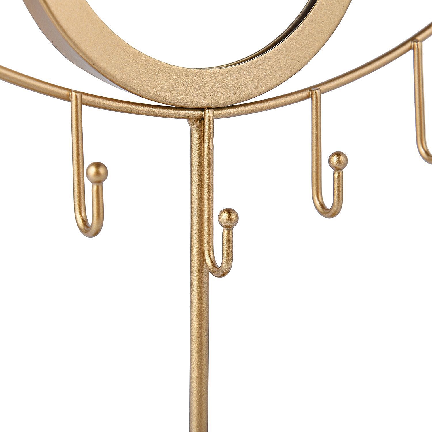 Eye Design Jewellery Rack with Mirror (Size 32x23x12 Cm) - Gold